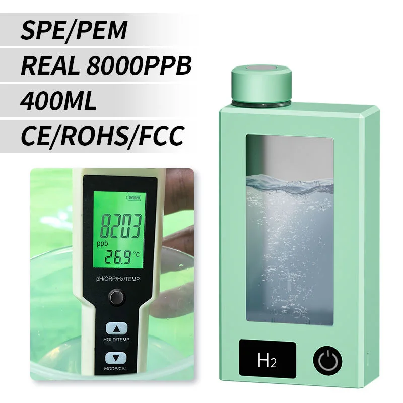 Factory Price 8000ppb Hydrogen Water Bottle PEM Tech 99.99% Purity Proton Exchange Membrane Water Electrolysis H2 Generator
