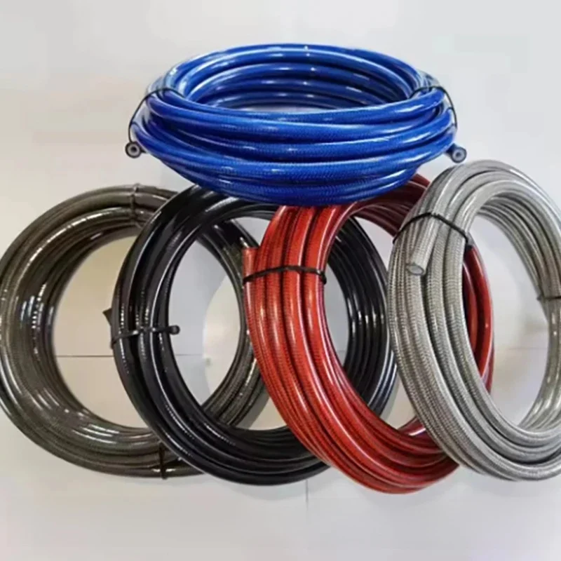 AliExpress AN3 Hose Stainless Steel Braided Motorcycle Hydraulic Brake Hose Line Nylon / PTFE Clutch Oil Line Dirt Bike Modification Pipe