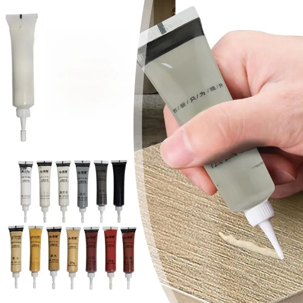Peinture de finition de meubles en bois, agent de réparation de rayures de meubles multicolores, émulsifiants de résines, toners, outil de réparation de bricolage