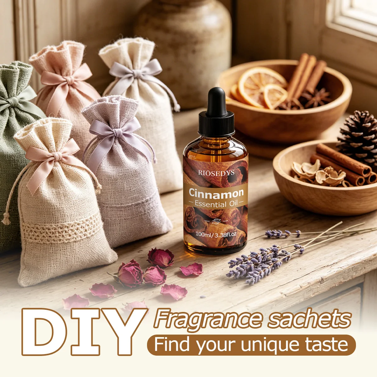 Zimt-Ätherisches Öl, warmes, würziges Duftöl für Diffusoren, DIY-Duftbasteleien und Aromatherapie, süßes und intensives Aroma – Detail 3