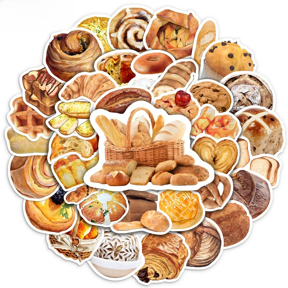 AliExpress NONE 10/25/50PCS Creative Cute Yummy Bread Food Scrapbooking Stickers DIY Skateboard Laptop Luggage Cup Bike Motorcycle Phone PVC