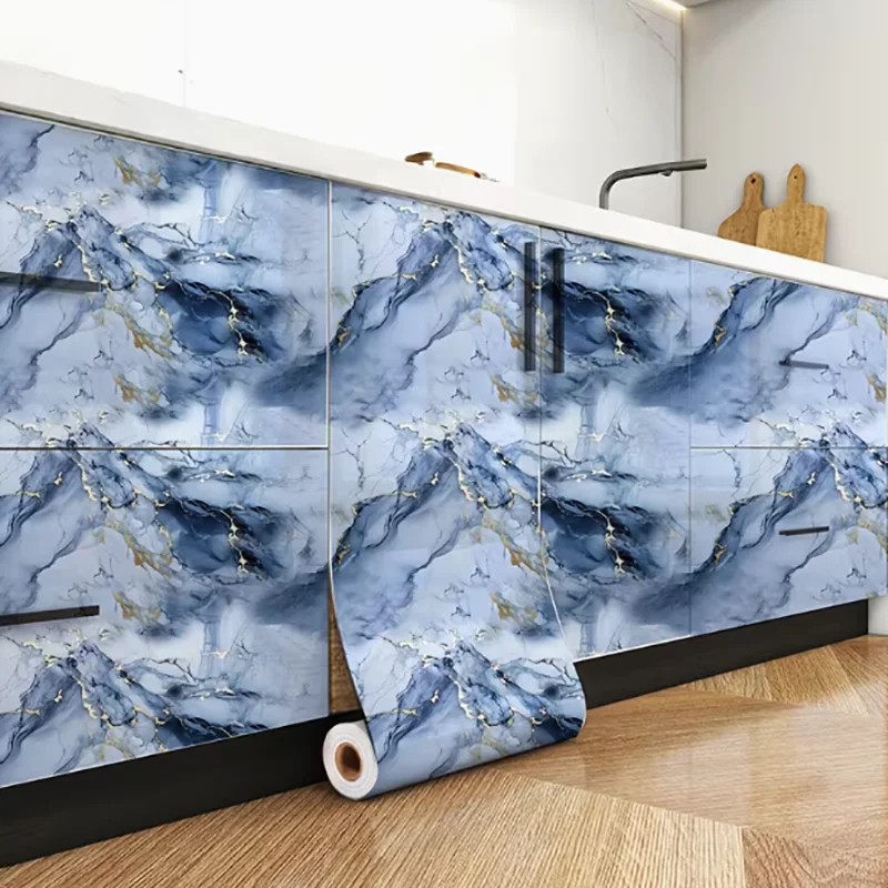 1 roll of 40cm waterproof and stain-resistant marble self-adhesive wallpaper for living room bathroom and kitchen decoration