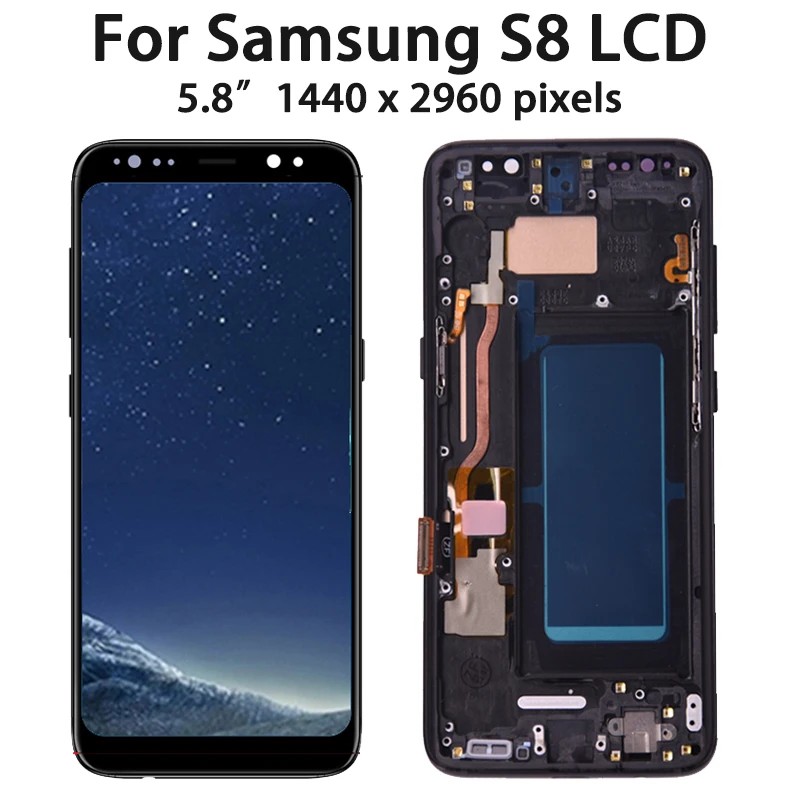 Testato al 100% Nuovo Per Samsung S8 G950 G950F SM-G950FD Display LCD Touch Screen con Cornice Per Samsung S9 G960 SM-G960F Display