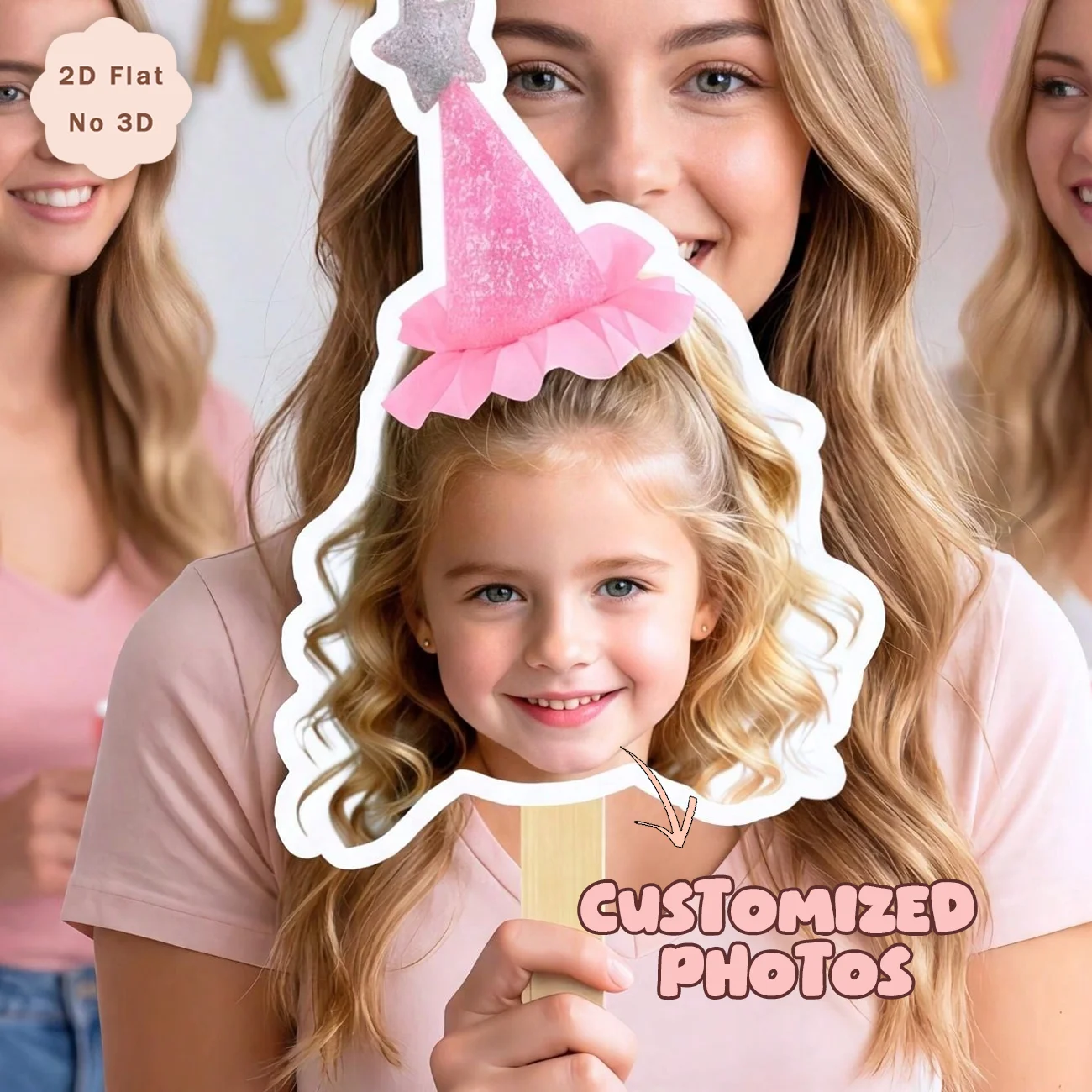Custom Face Stick Props, Big Head Portrait Fans, Personalized Photos, Face on Sticks,Fun Masks with Rod,Photo Props,Wedding Gift