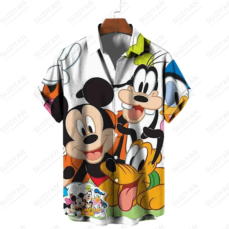 2022 New Summer Fashion Street Trend Retro Boutique Unisex Tops 3D Printing Disney Donald Duck Mickey Mouse Temperament Men's Sh