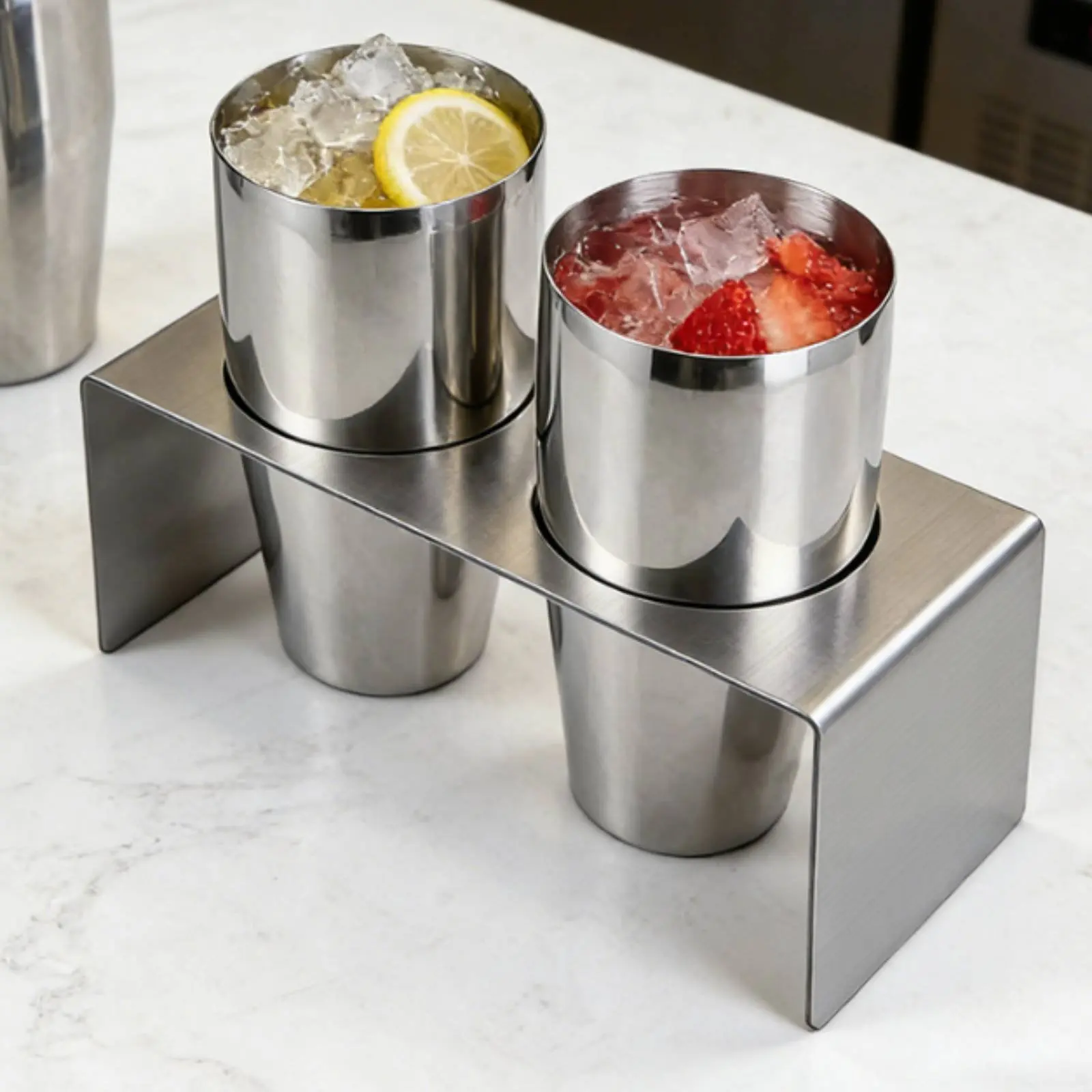 3 Pcs Coffee Bar Organizer Sturdy Bar Cup Rack Rust Resistant Stainless Steel Cup Stand for Cafe Owners, Baristas Milk Tea Shop