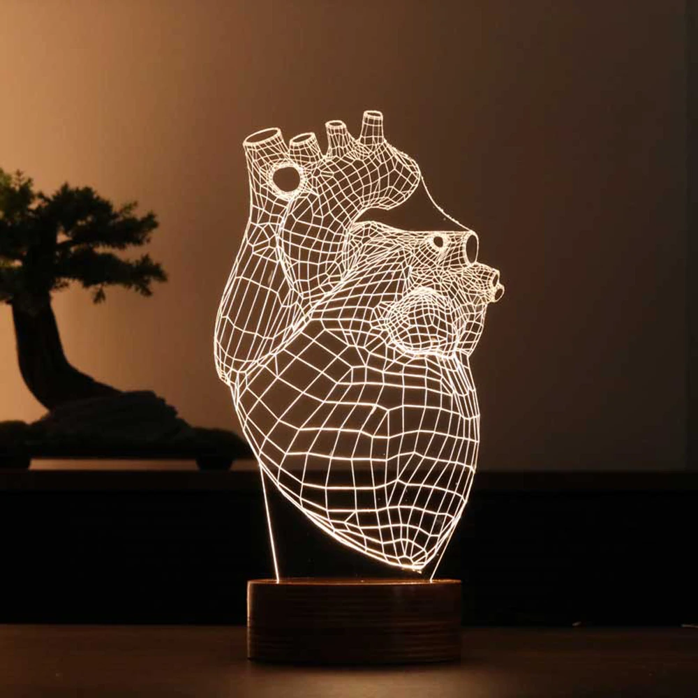 Lively Heart Figure LED Decorative Gift Table Lamp -Infuse Your Space with Love and Radiant Illumination for Charming Home Decor