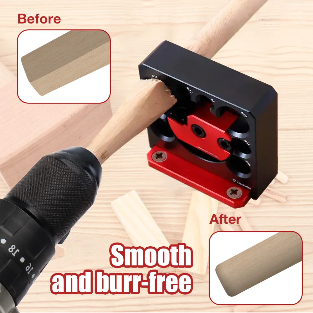 Dowel Maker Jig Kit, 8-20mm Adjustable Round Rod Cutter, Aluminum Alloy Electric Drill Milling Dowel Round Rod Woodworking Tools