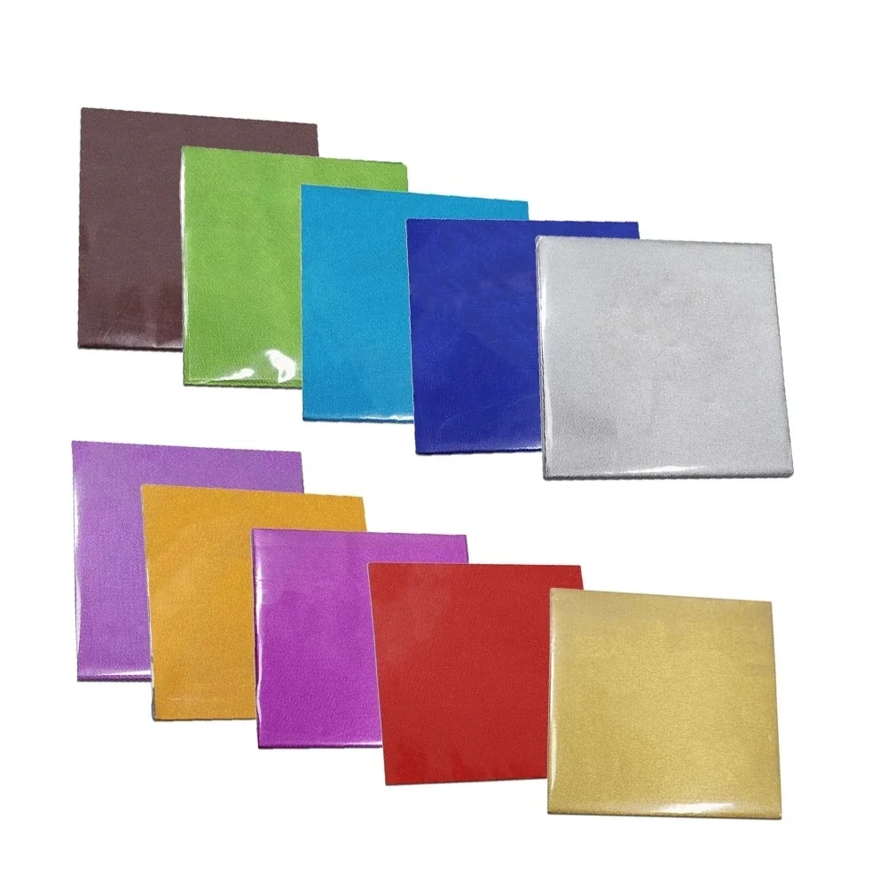 500 sztuk/partia kolorowe cukierki czekoladowe zawijanie papieru cyny DIY pieczenie opakowania żywności opakowanie z folii aluminiowej prezenty papier dekoracyjny — zdjęcie 2