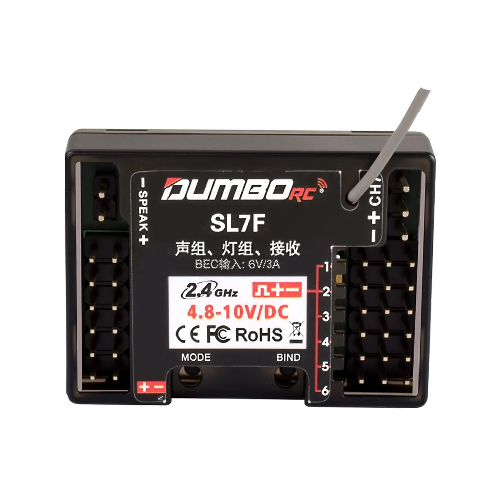 DUMBORC 2,4 GHz 6 V/3 A SL7F Sound Group Light Group Receiver 3-in-1 Receiver 7CH für X6PM DDF X10P 350 Fernbedienung Auto Boot