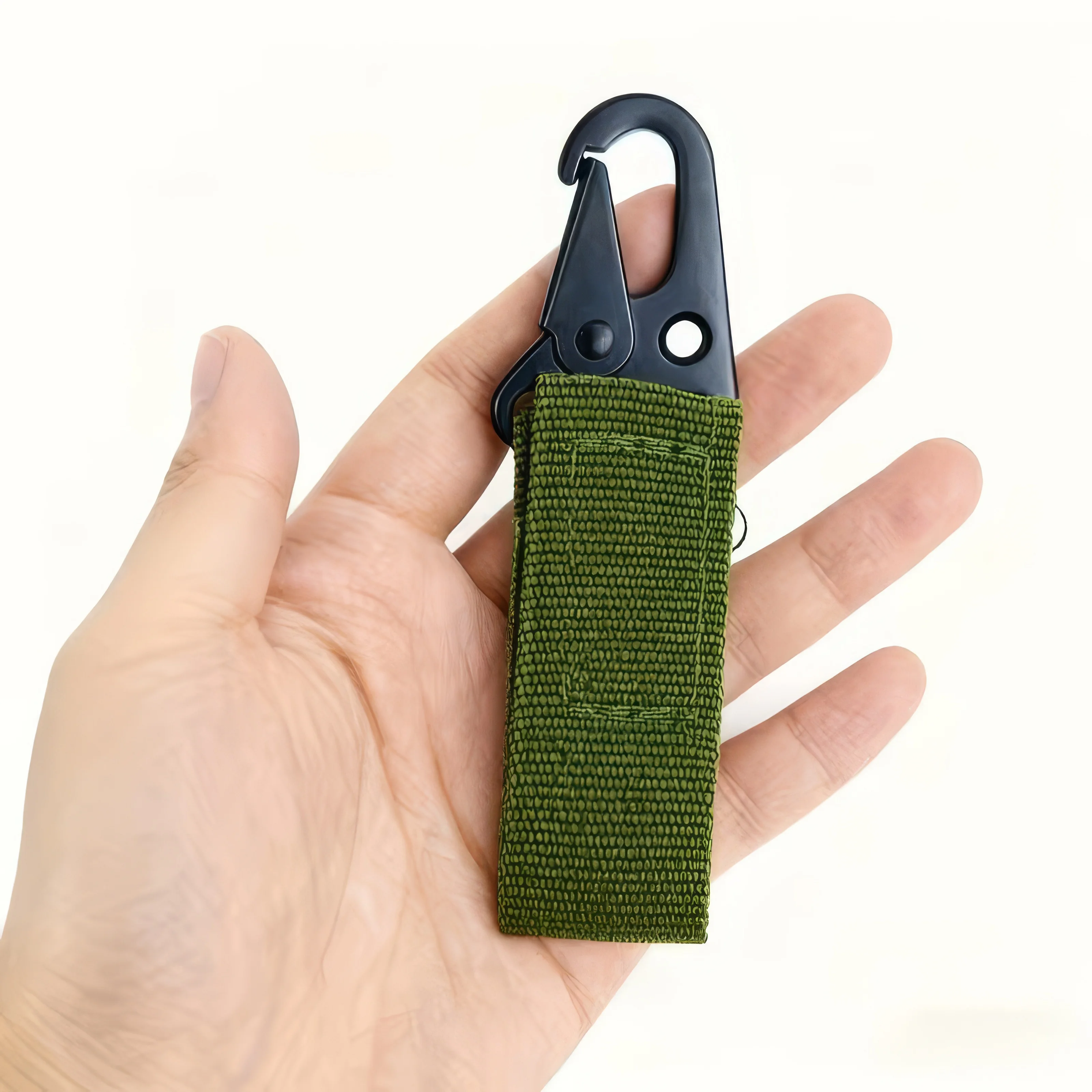 1/2 قطعة من مشبك تكتيكي من النايلون أسود/أخضر، مشبك عملي قابل للتعديل، مناسب للتخييم والمشي لمسافات طويلة في الهواء الطلق