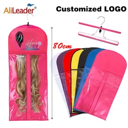 Alileader Best Quality Portable Wig Storage Bag With Hanger Package Suit Case Bag For Human Hair/Ponytail/Clips Hair Extensions