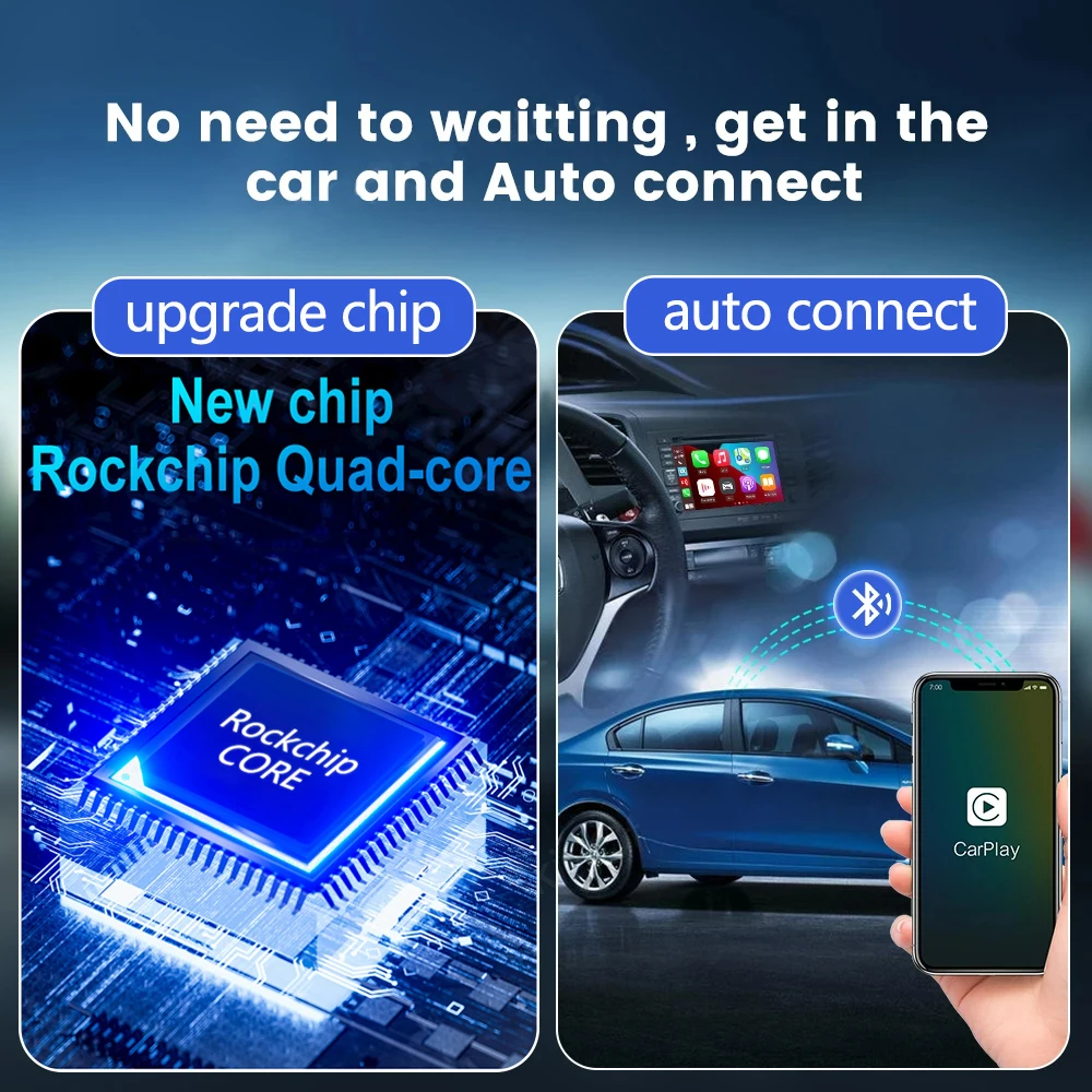 Ushi 2022 CarPlay Mini Ai Hộp Android 11 Tích Netflix GPS Không Dây Android Tự Động Ô Tô Thông Minh Hộp ram 1500/2500/3500/4500