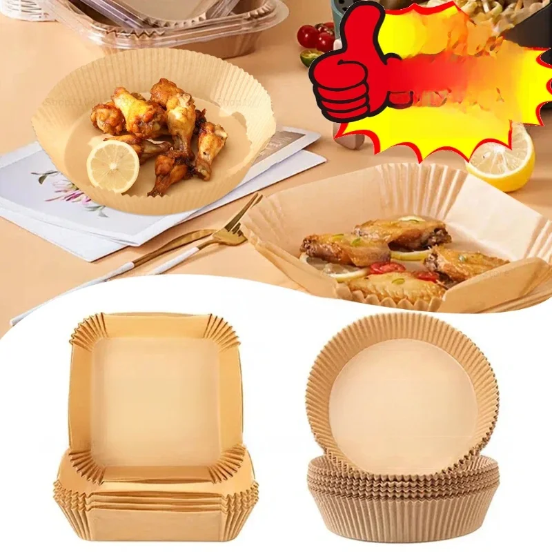 Papier pour friteuse à Air chaud Anti-graisse, papier à huile en Silicone, revêtement de friteuse à Air, papier Non gras, accessoires de four, parchemin antiadhésif