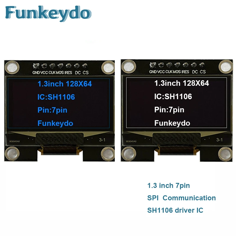 

Модуль OLED-дисплея 1,3 дюйма, 1,3x64 SH1106, 12864 дюйма, 7 контактов