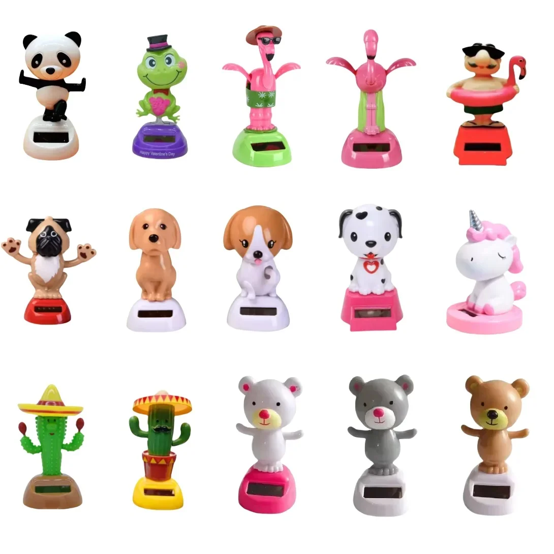 Figurine d'animal oscillante à énergie solaire pour intérieur de voiture, décoration de tableau de bord automobile, cadeau pour enfants