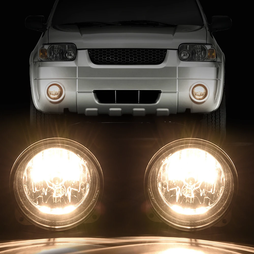 

1 Pair 12V Fog Lights Lamps Front Bumper Clear Lens Fit for 2003-04 Ford Cobra 05-06 Escape Driver & Passenger Side Signal Light
