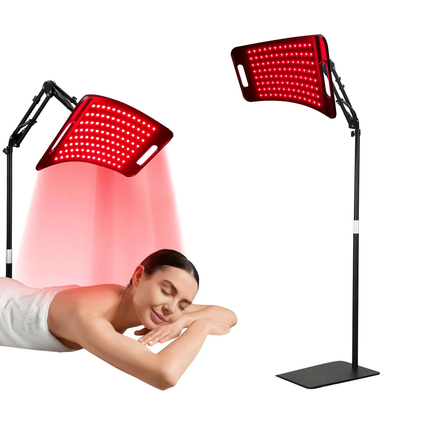 Lámpara de Luz Roja para el Cuerpo, Panel de Luz Infrarroja con Soporte, Dispositivo de Luz Roja de 660nm y Luz Infrarroja Cercana de 850nm