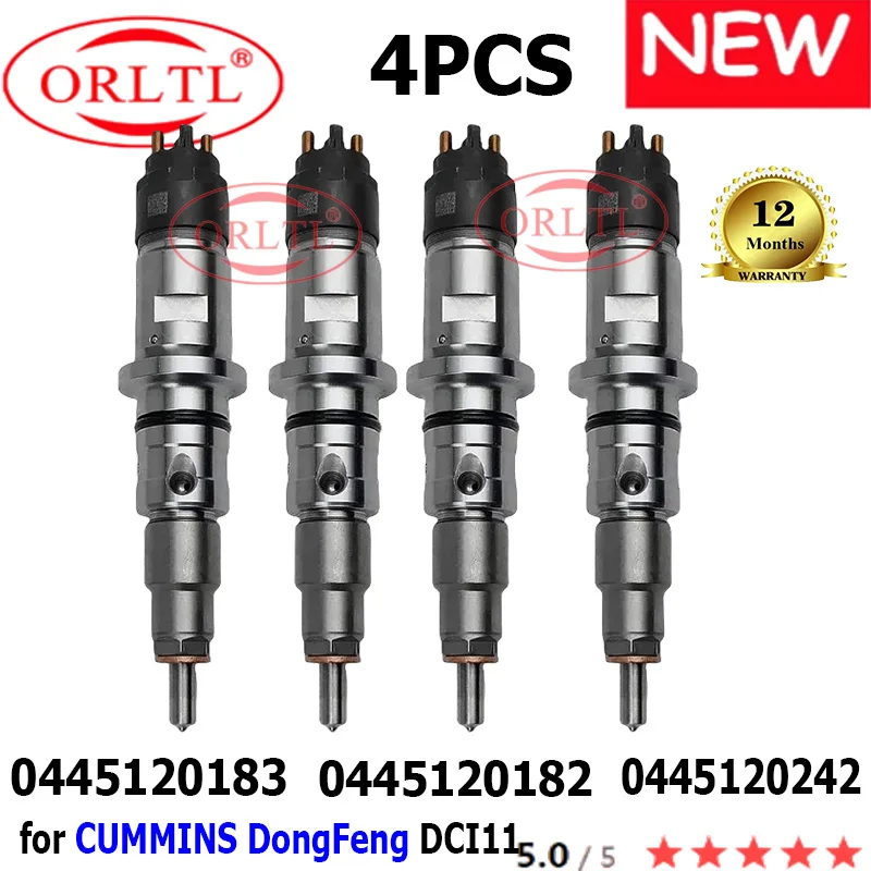 

4PCS NEW 0445120183 Genuine Fuel Injector 0445120182 0445120242 For CUMMINS Dong Feng Engine