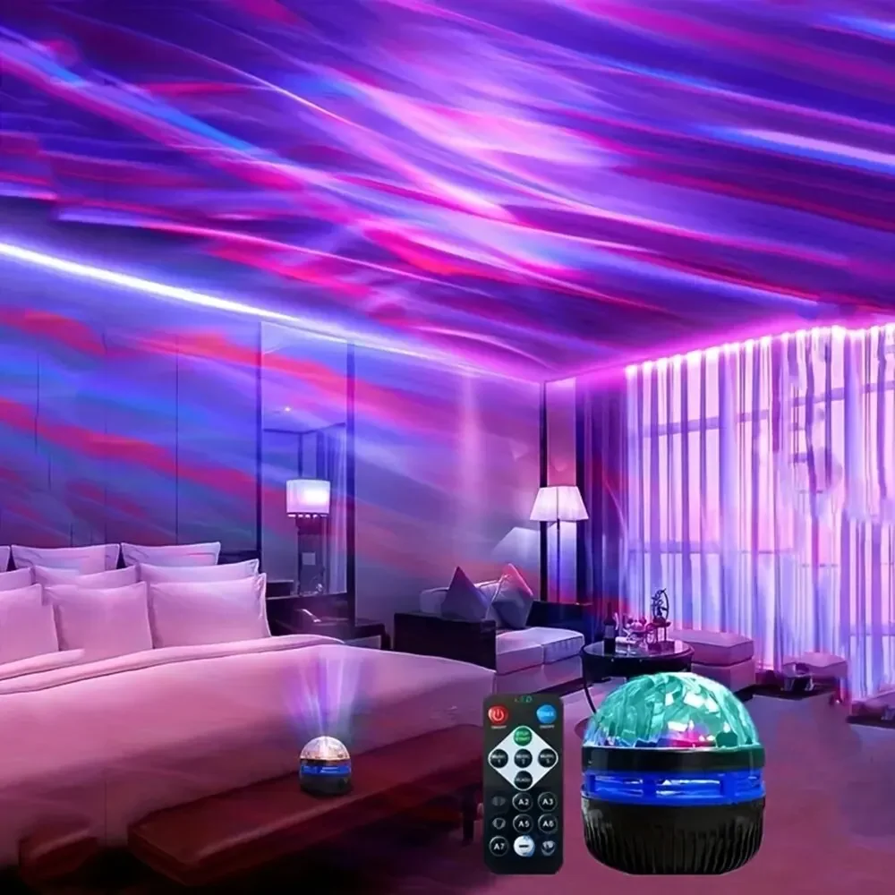 Projektor Gwiazd Galaktyki Światła Disco na Imprezę 7 Kolorów Pilot Zdalnego Sterowania Lampa Projekcyjna Aurora do Sypialni Dekoracja Domu Pokoju Boże Narodzenie — zdjęcie 2