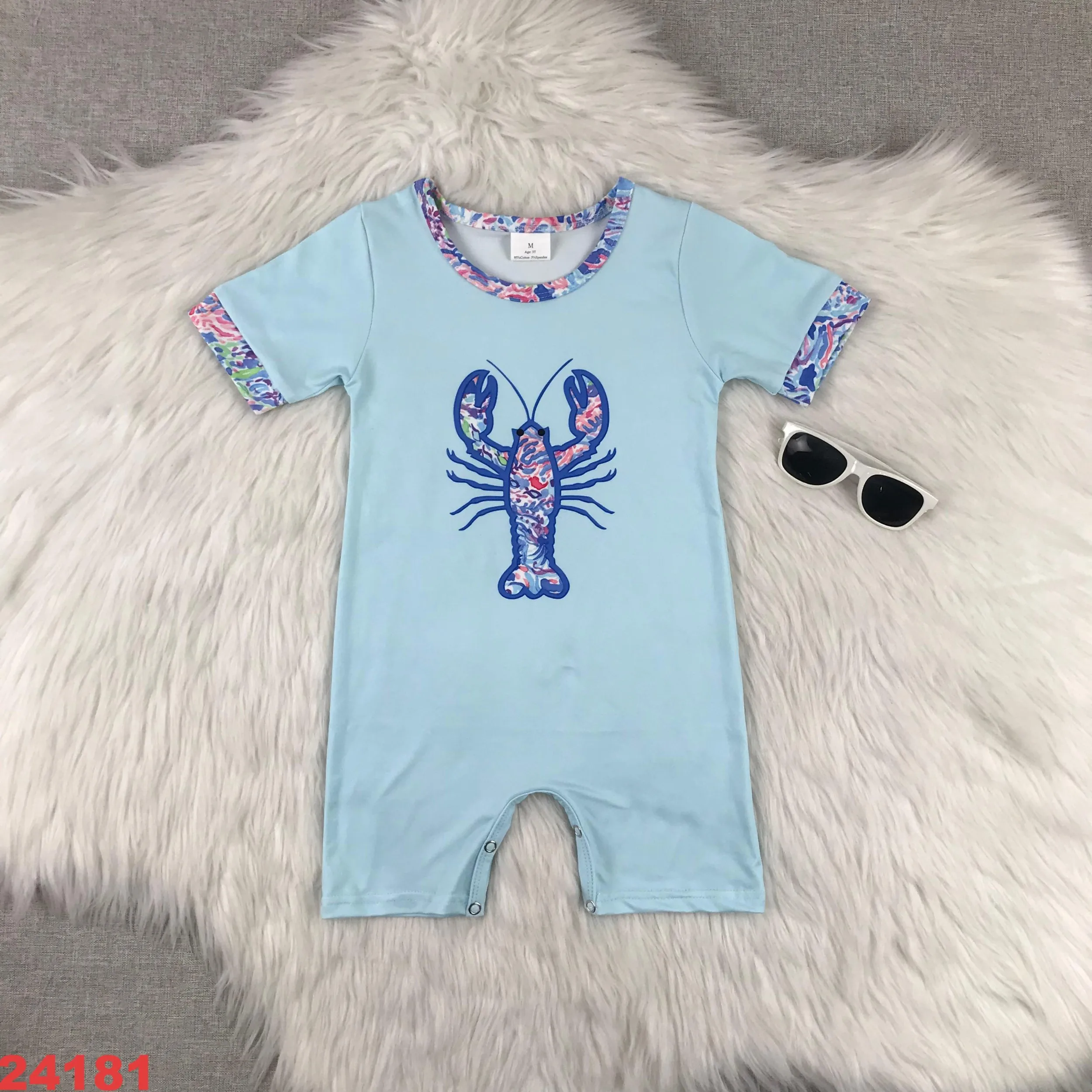 

Baby Boys Bodysuits Clothes Newborn Kids Short Sleeve Crabs Designs Jumpsuit Children Rompers