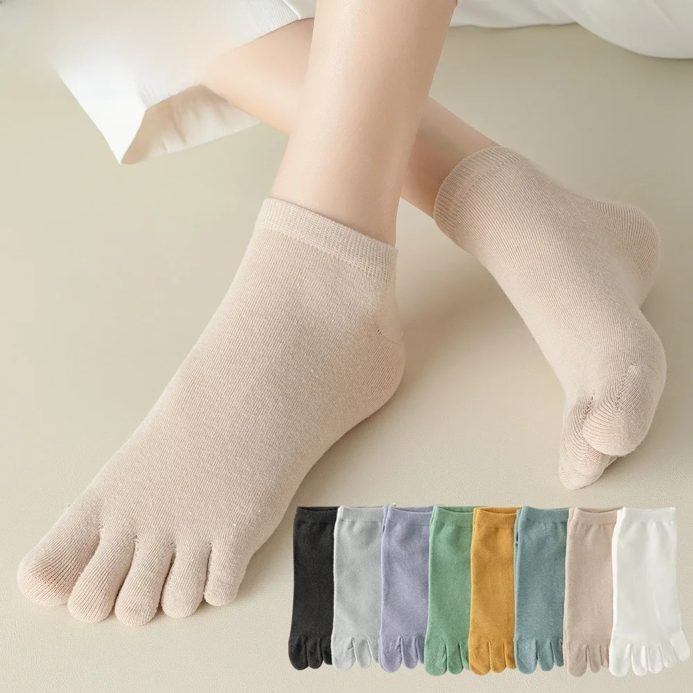5 paires de chaussettes à cinq doigts pour femmes, chaussettes à orteils avec doigts séparés, en coton de haute qualité, pour Yoga et sport