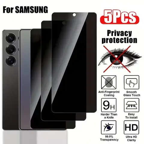 5Pcs Privacy Screen Protector For Samsung M13 M23 M33 M53 M14 M34 M54 M55 M36 M56 M16 M55S M05 M35 M15 5G Anti-Spy Glass