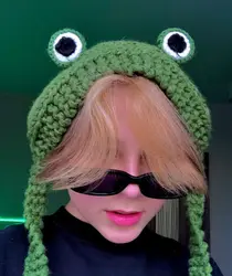 Winter Skullies 2024 Women Hat Frog Crochet Knitted Hat Costume Beanie Hats Women Gift Baby Anime Hat Photography Prop Party