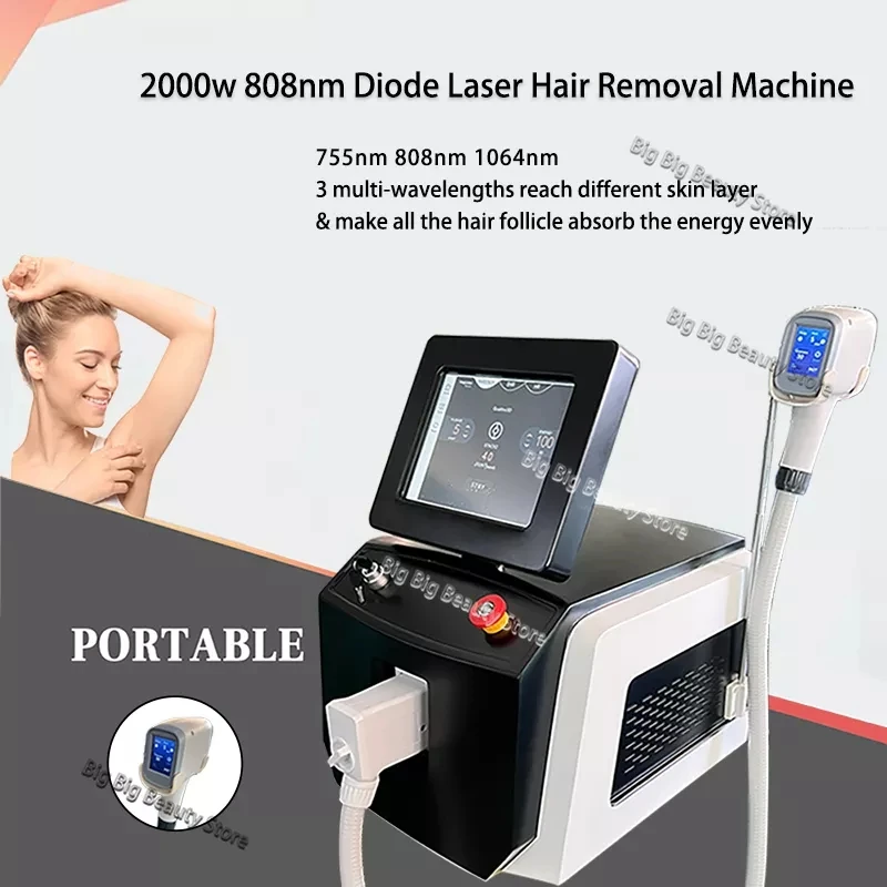 

Hot Sale 808nm 755nm 1064nm Three Wavelength Diode Laser Hair Removal Machine 20 Million Shots with CE Suitable for Any Skin