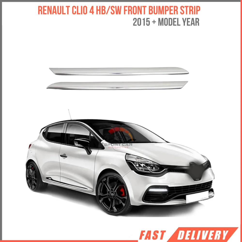 

For Renault Clio 4 HB/SW Chrome 2 PCs for front grille. 2015 and above stainless steel. A + quality modified design accessory