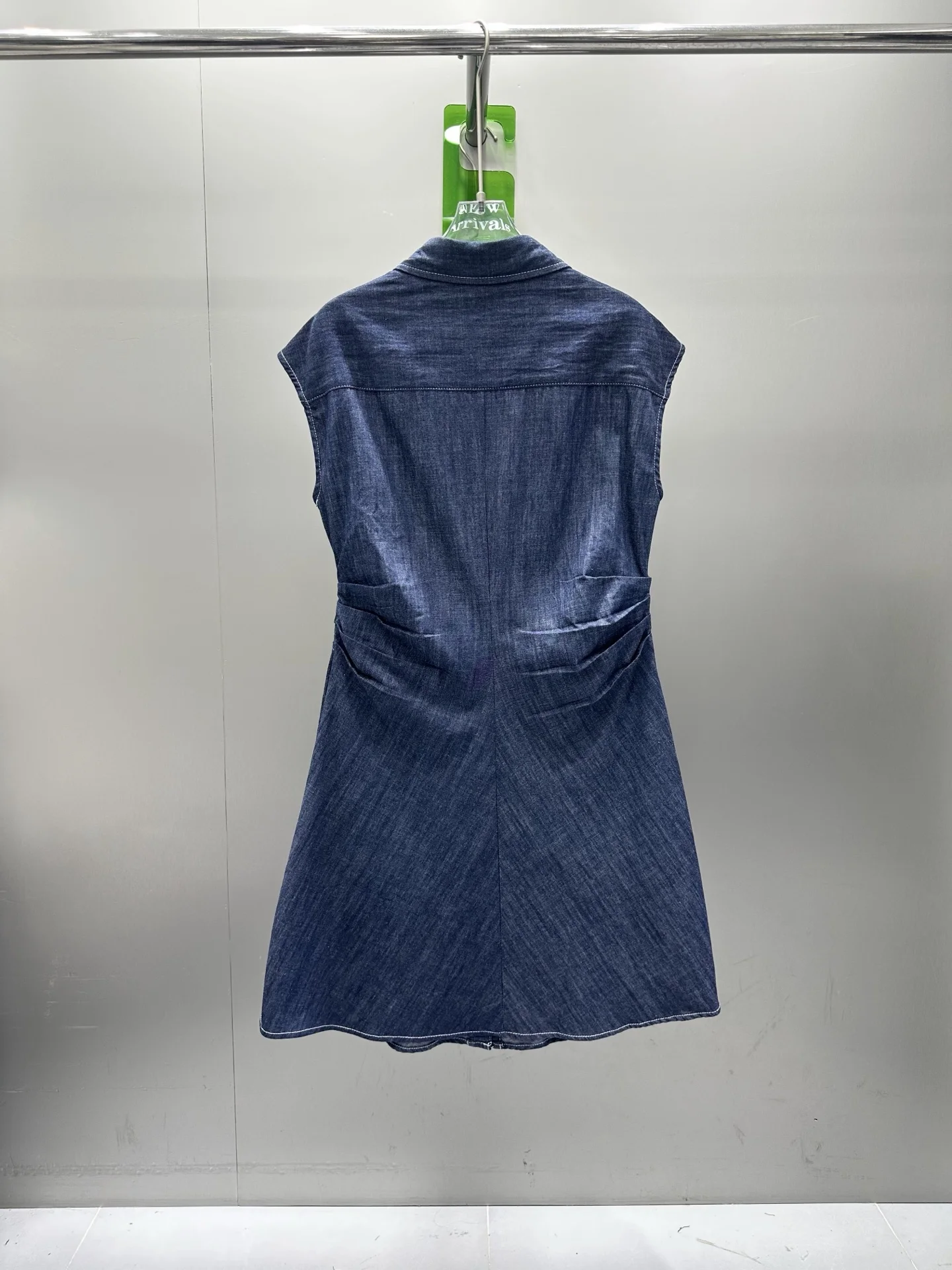 

Women's Dress Sleeveless Denim Shirt Dress with Belt Casual Daily Outfit