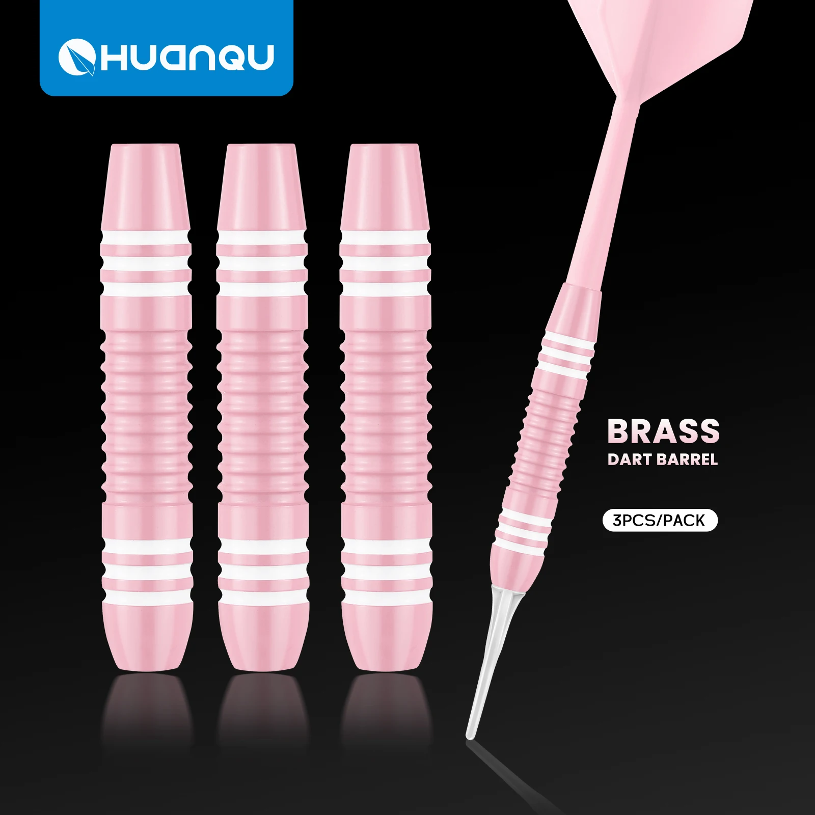 

Huanqu Три упаковки медных сменных бочек для дротиков 16 г, универсальные мягкие и твердые аксессуары для дротиков, розовые бочки длиной 47 мм, стандартная резьба 2Ba, профессиональные игровые развлечения