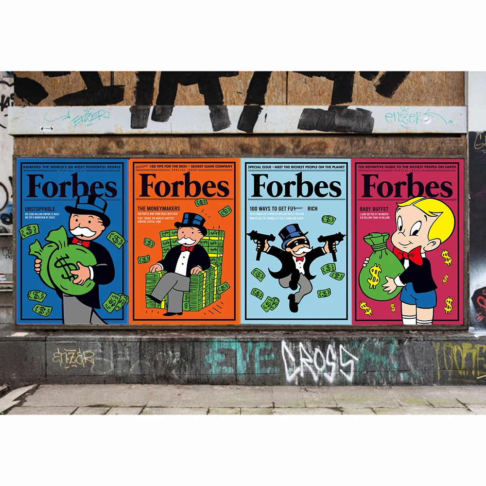 Modern Pop Poster Monopoly Little Richie Street Wall Art Forbes Canvas Painting Prints Pictures For Living Room Home Decor