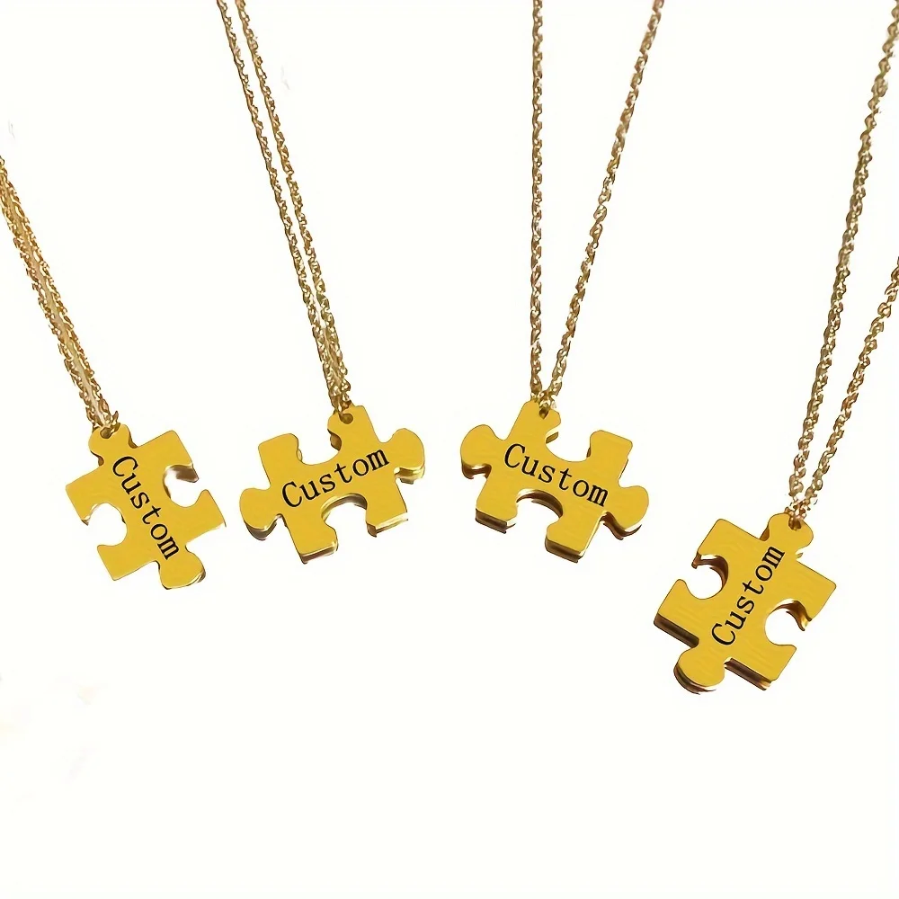 

Stainless Steel Custom Name Puzzle Pendant Necklace,It's a Friend And Family The Perfect Gift,Personalized Necklace Jewelry
