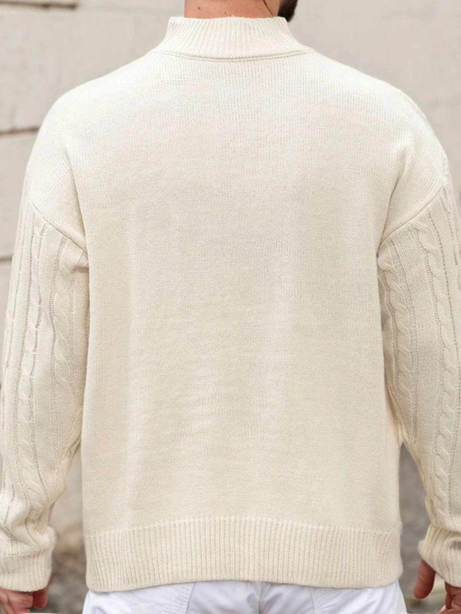 البلوزات الرجالية لاعبا الرقبة الدائمة نصف الارتفاع سستة طويلة الأكمام البلوفرات الذكور لاعبا #4