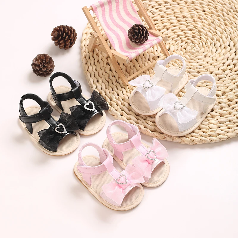 

Cute Bow Princess Style Summer New Soft Rubber Bottom Anti Slip 0-18M Baby Outdoor Beach Sandals