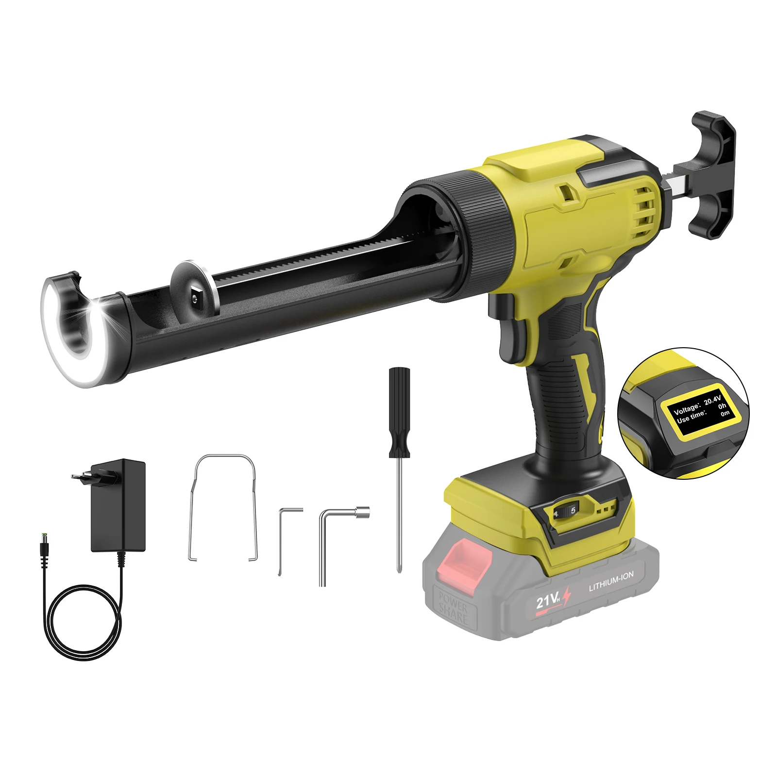 OWJHE 6-Speed Elektrisch Kitpistool Draadloos Glas Lijmpistool Cement Glas Lijm Lijm Afdichting Kit Tool Voor Makita 18V Batterij