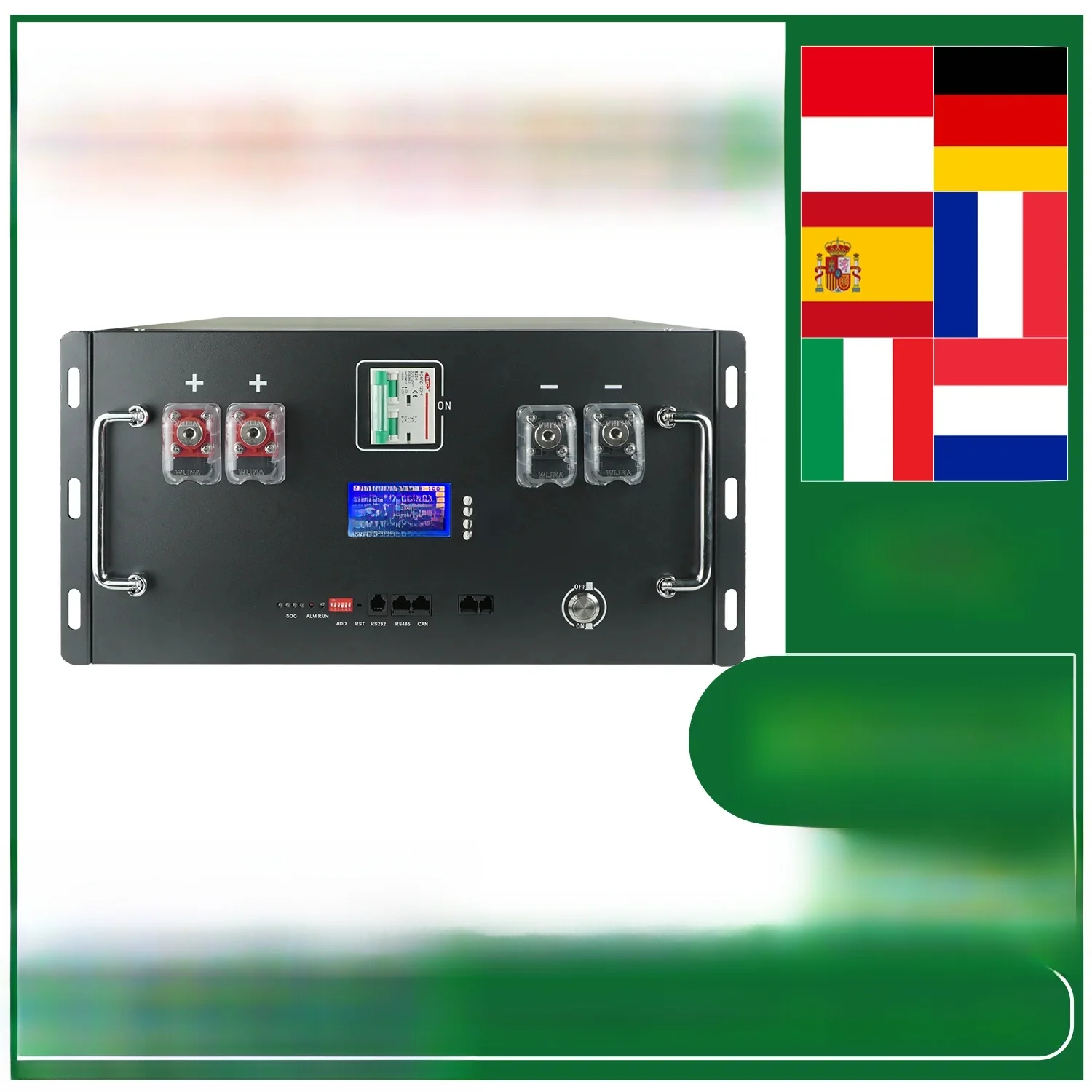 LiFePO4 Battery 48V 200Ah 10Kwh 16S BMS 51.2V 100Ah 120Ah 300Ah Lithium Battery Pack 6000+ Cycles CAN RS485 For Solar EU STOCK