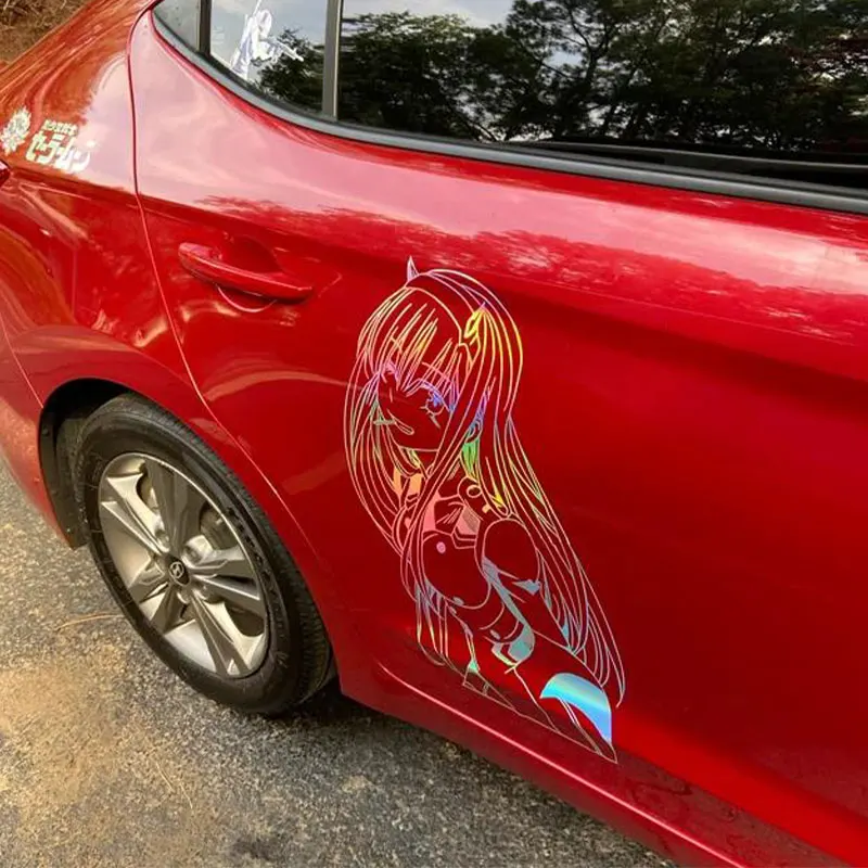 Anime Duże naklejki na samochód Naklejki Auto Części Piękna dziewczyna Okno Karoseria Dekoracja przedniej szyby Wykrojnik Naklejki winylowe — zdjęcie 5