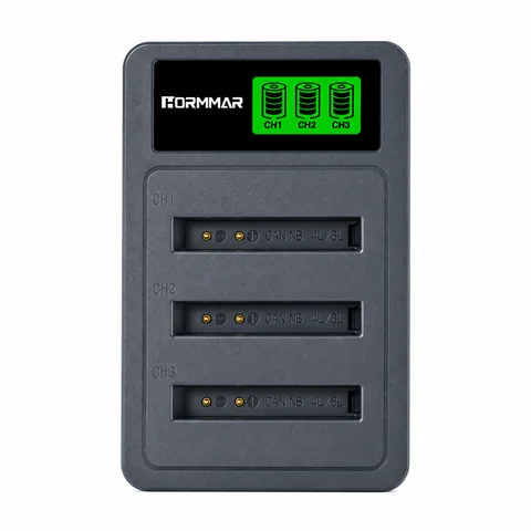 NB-4L NB-4LH NB-8L NB4L NB8L 3-Slot LCD USB Charger for Canon PowerShot SD400 SD600 SD750 SD780 IS A2200 A3000 A3300 ELPH 100 HS