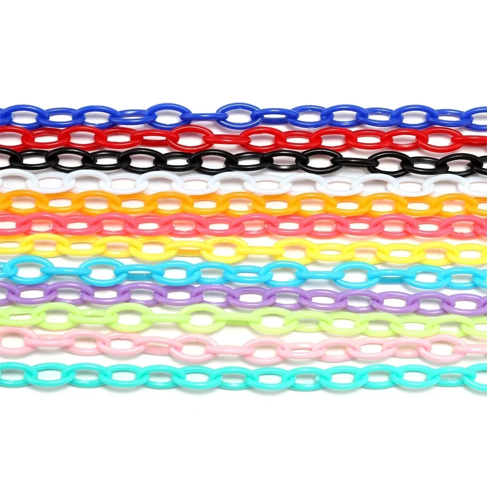 Porte-clés à Maillons en Acrylique Coloré pour Collier et Bracelet, Accessoire de 50cm, 10 Pièces
