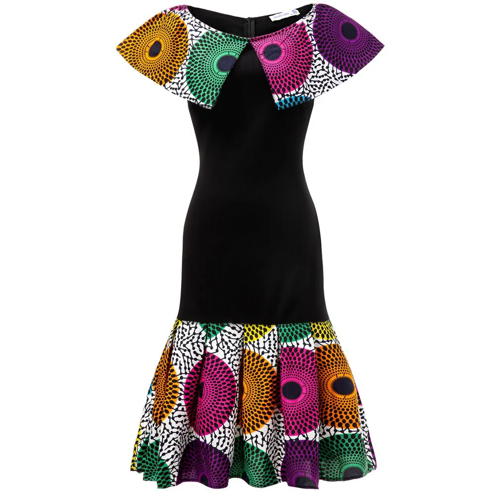 

African Dresses for Women Summer Fashion African Short Sleeve Ankara Printing Long Dress Maxi Dress For Wedding Dresses