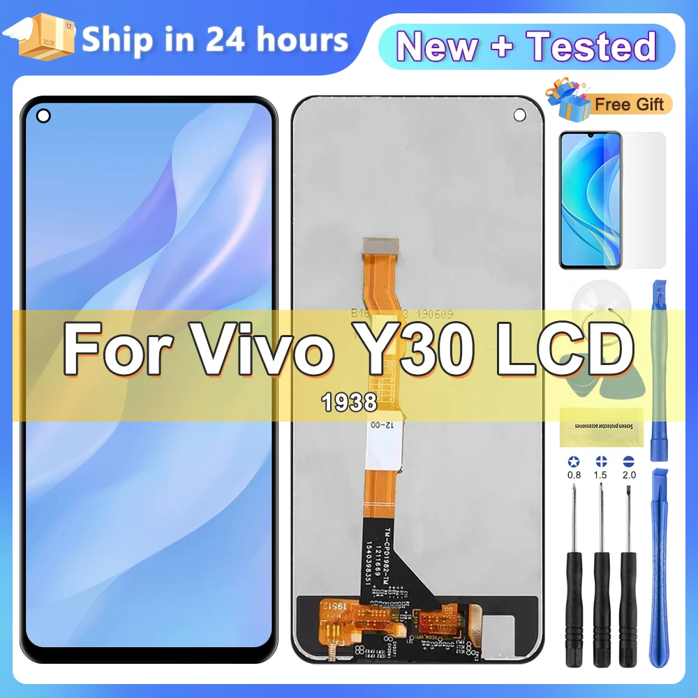 

Display For VIVO Y30 1938 LCD Display Touch Screen Digitizer Assembly For VIVO Y30 With Frame Replacement 100% Tested