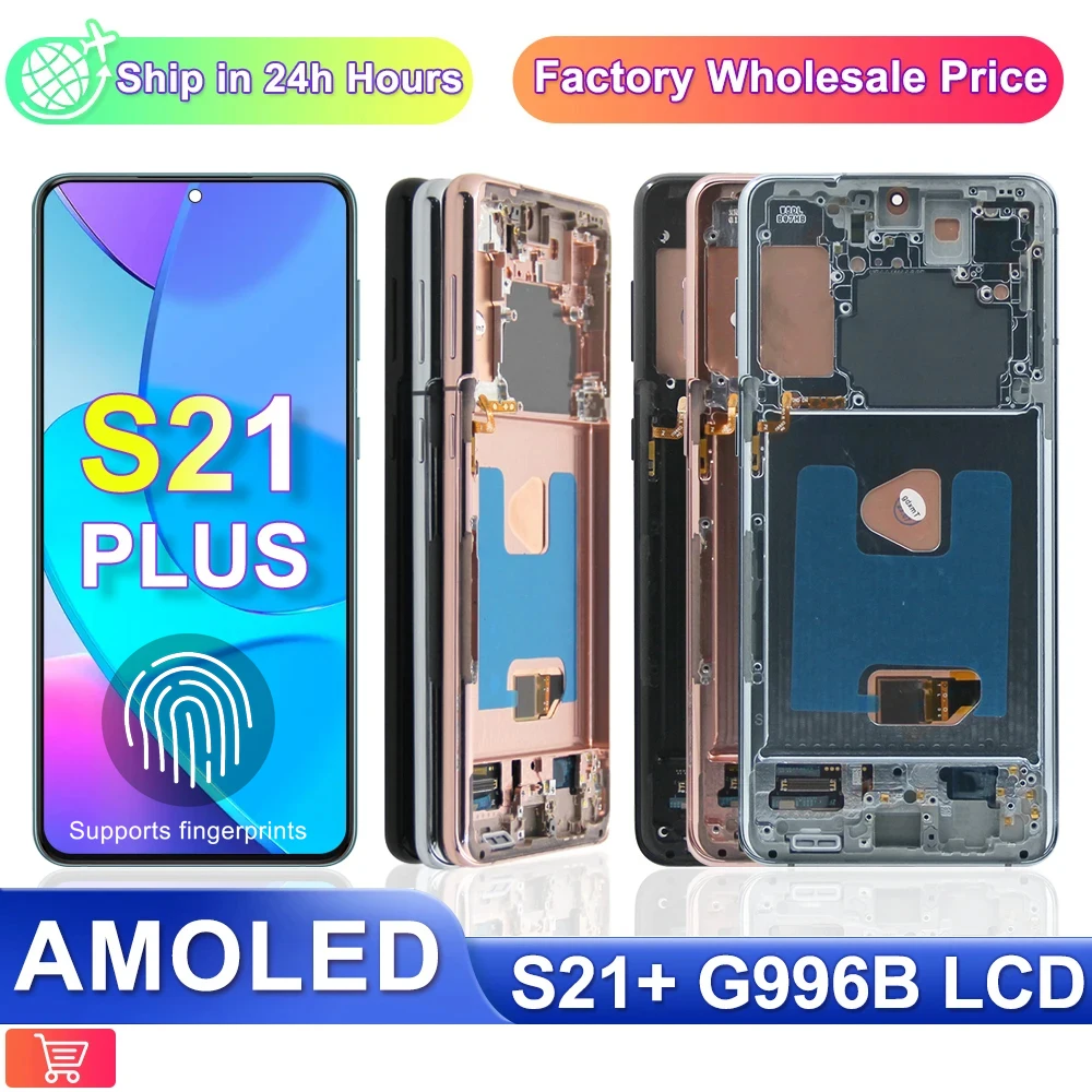 S21 Plus Amoled Screen,For Samsung Galaxy S21 Plus LCD Display G996B G996B/DS G996U Touch Digitizer Replace Assembly with Frame