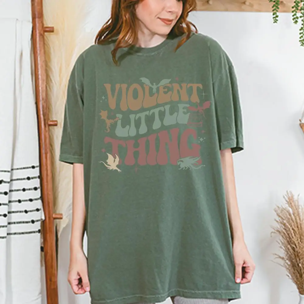 Vrouwen Katoenen T-shirt Gewelddadige Kleine Ding Vintage Zachte T-shirt Vierde Vleugel Xaden Citaat Tee Dragon Rider Tee Fashion Crop Tops