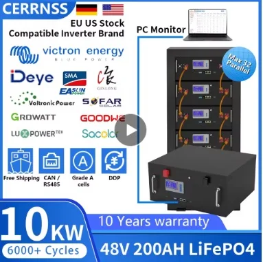 

Batería LiFePO4 de 48V, 200AH, 150AH, 100AH, batería Solar de litio de 51,2 V, 10KW, , más de 6000 ciclos para