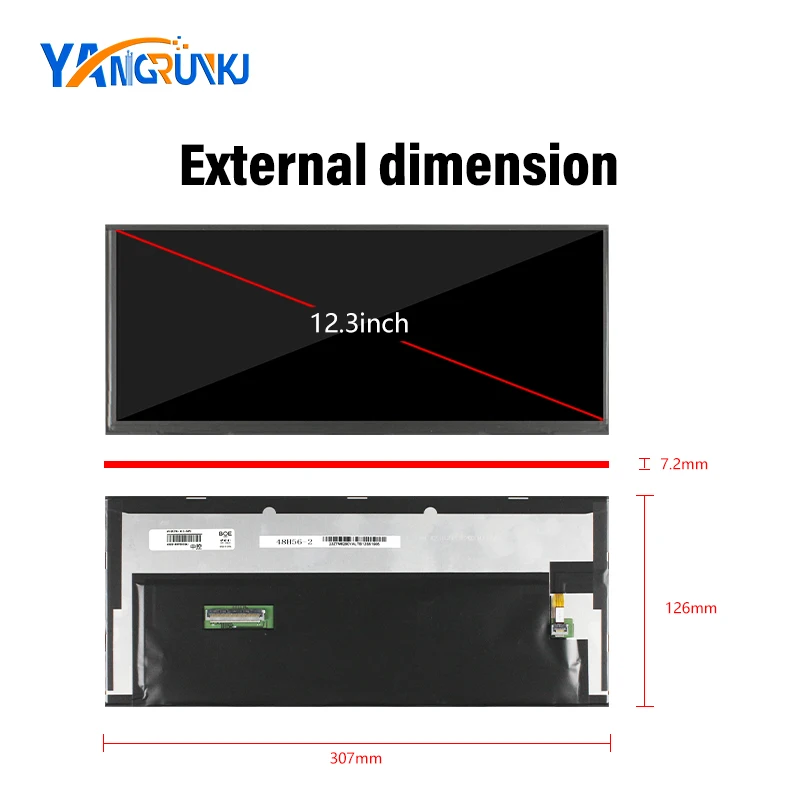 12.3 Inch BOE AV123Z7M N12 LCD 1920x720 LVDS 60Pins HDMI Driver Board Touch Screen for Automotive Industrial Advertising