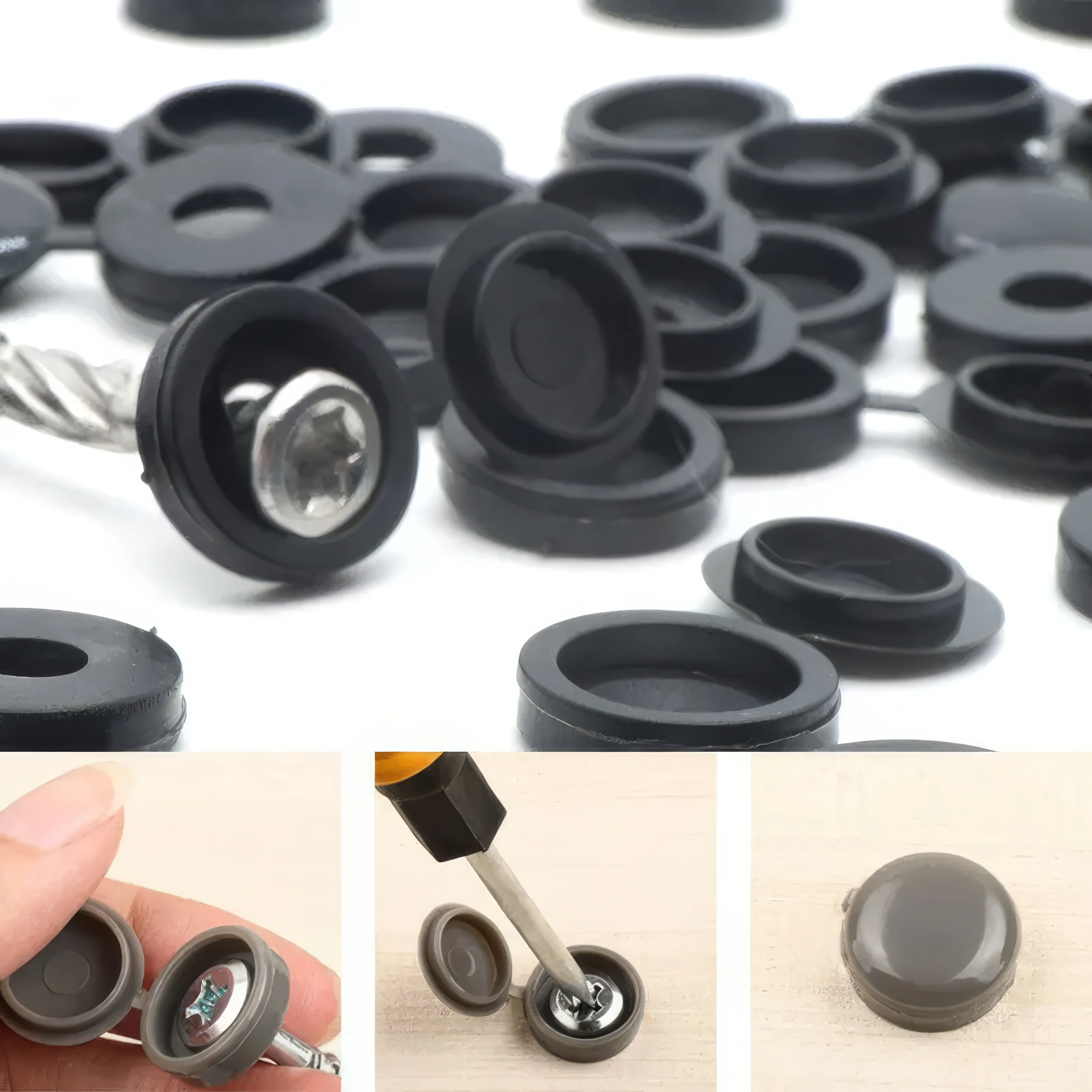 

50/100 саморезы черного/белого цвета, прочные пластиковые пылезащитные колпачки, красивые и практичные, подходят для мебели