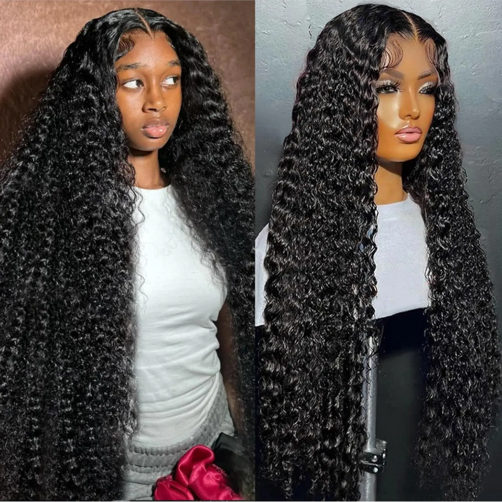 

30 Inch human hair lace frontal wig Pre Plucked 4x4 Hd Transparent glueless Curly Lace Front Wigs Human Hair for black Women