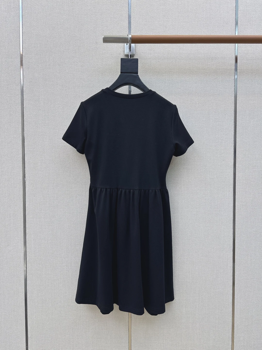 

2026 New Spring and Summer Daily Life with Belt Slimmed Solid Color Loose Lined Short-Sleeve Dress